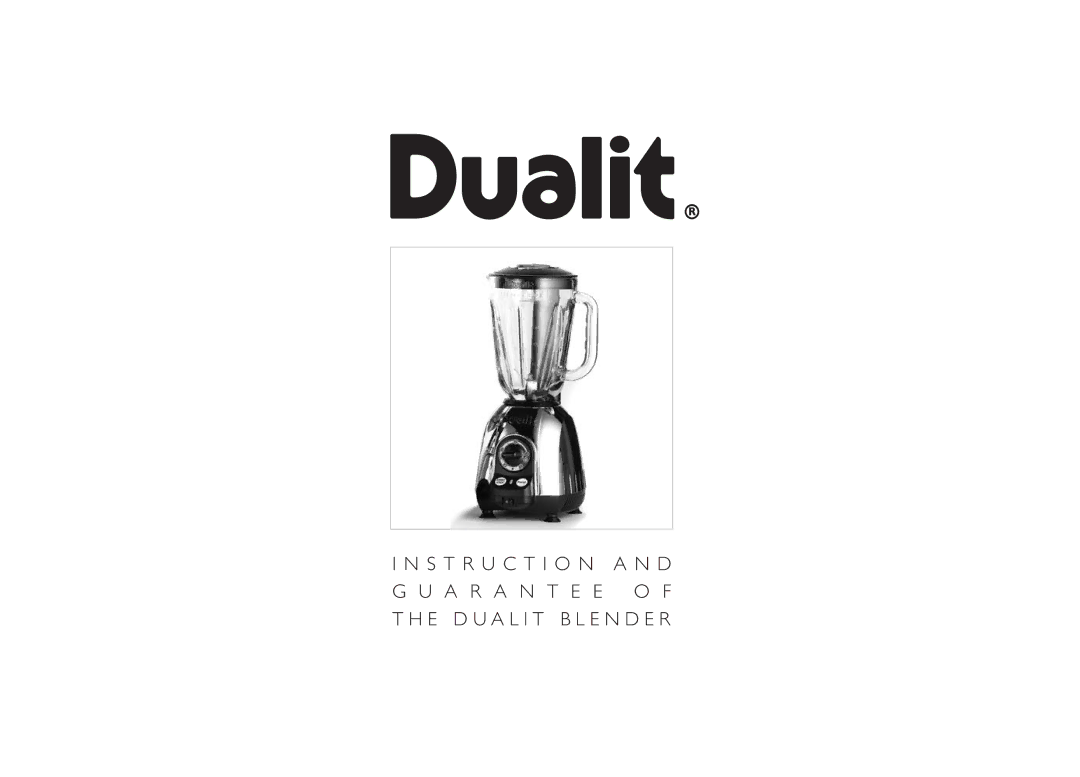 Dualit DBL3 manual 