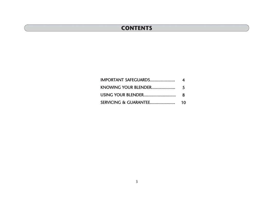 Dualit DBL3 manual Contents 