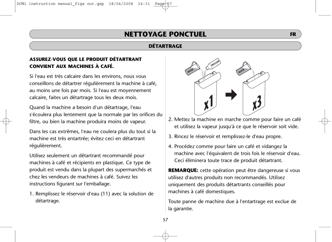 Dualit DCM1 instruction manual Descaler 