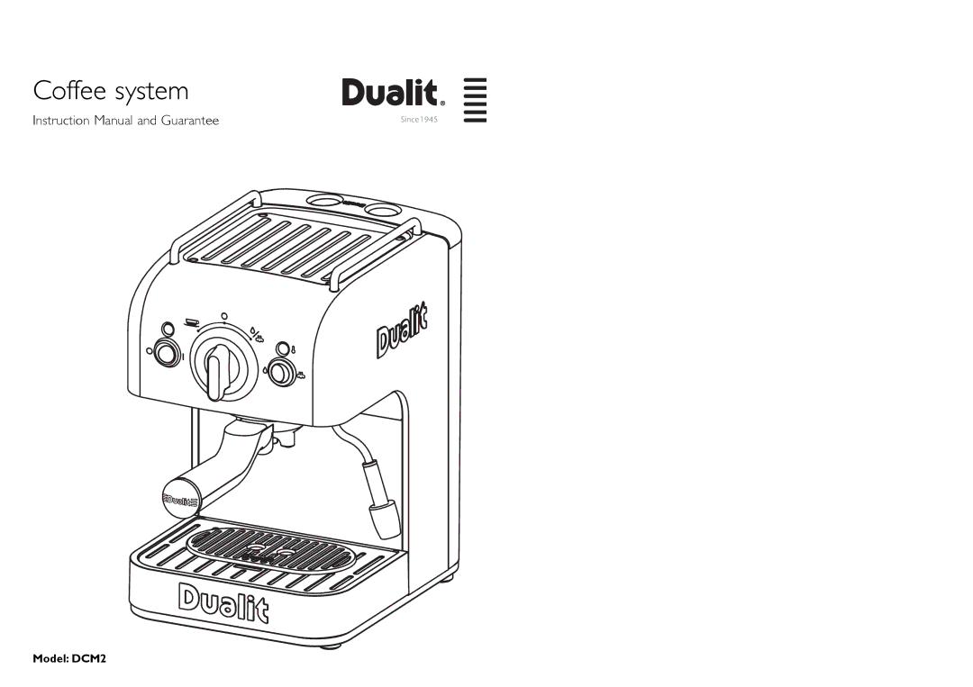 Dualit instruction manual Model DCM2 