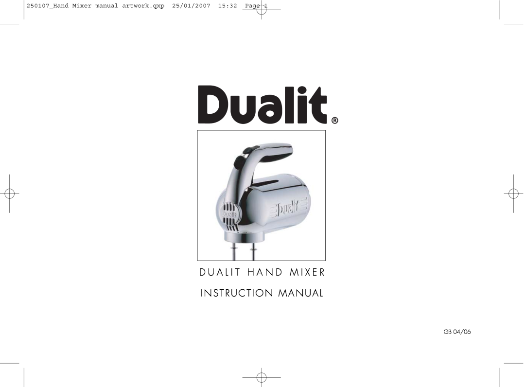 Dualit GB 04/06 instruction manual 