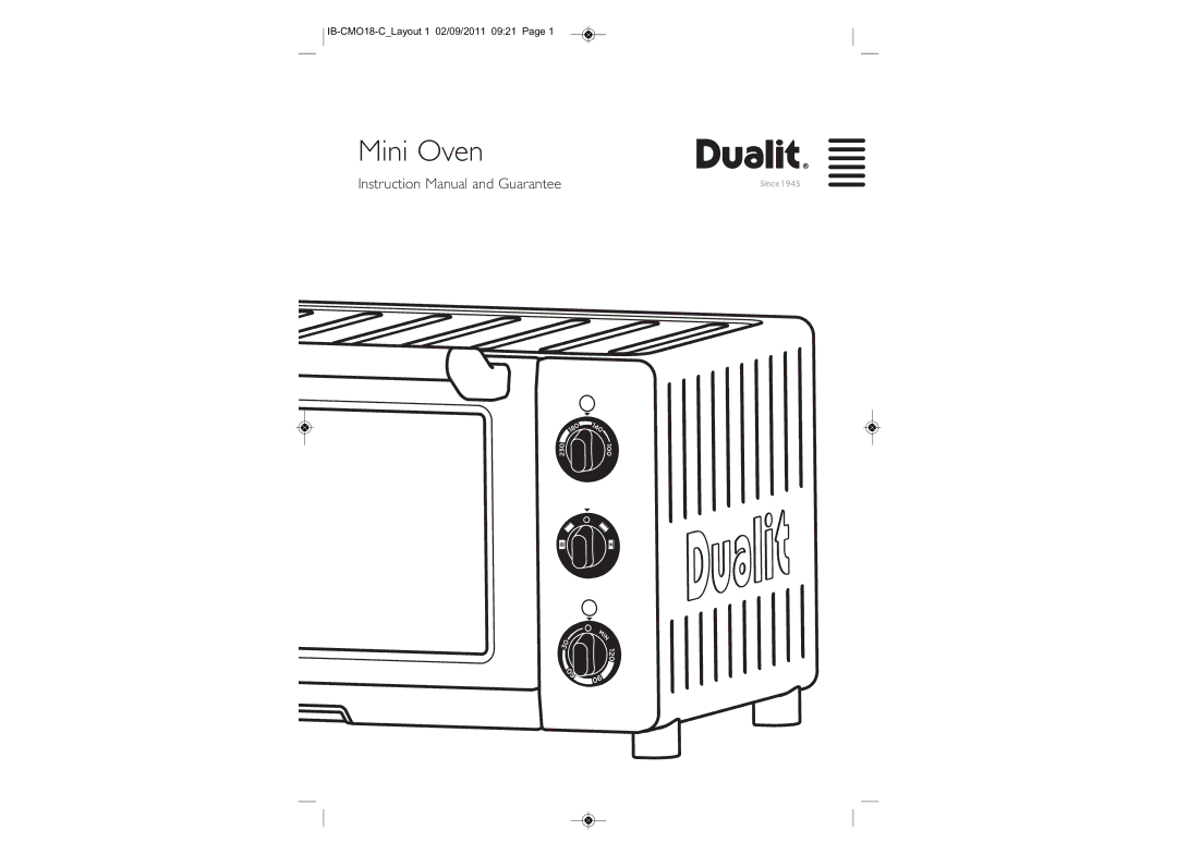 Dualit IB-CMO18-C_LAYOUT 1 instruction manual Mini Oven 