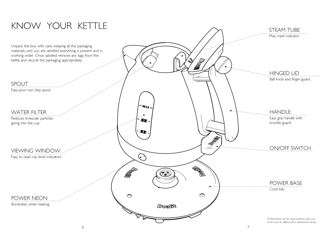 Dualit IL instruction manual Know Your Kettle, Steam Tube 