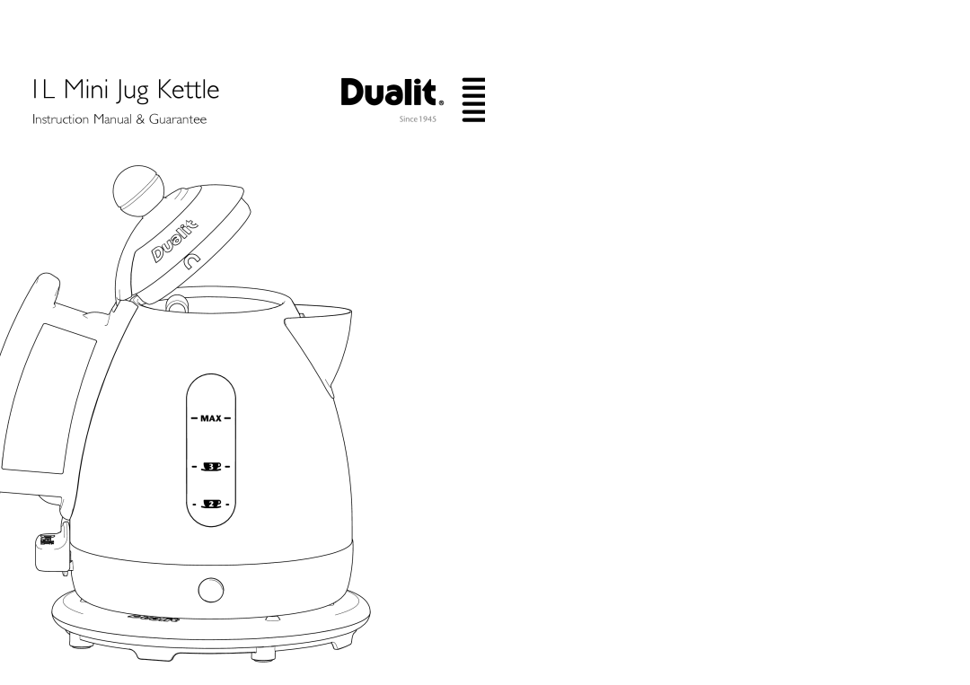 Dualit IL instruction manual 1L Mini Jug Kettle 
