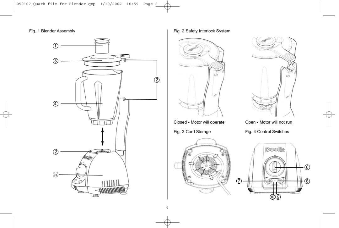 Dualit Kitchen Blender instruction manual Blender Assembly 