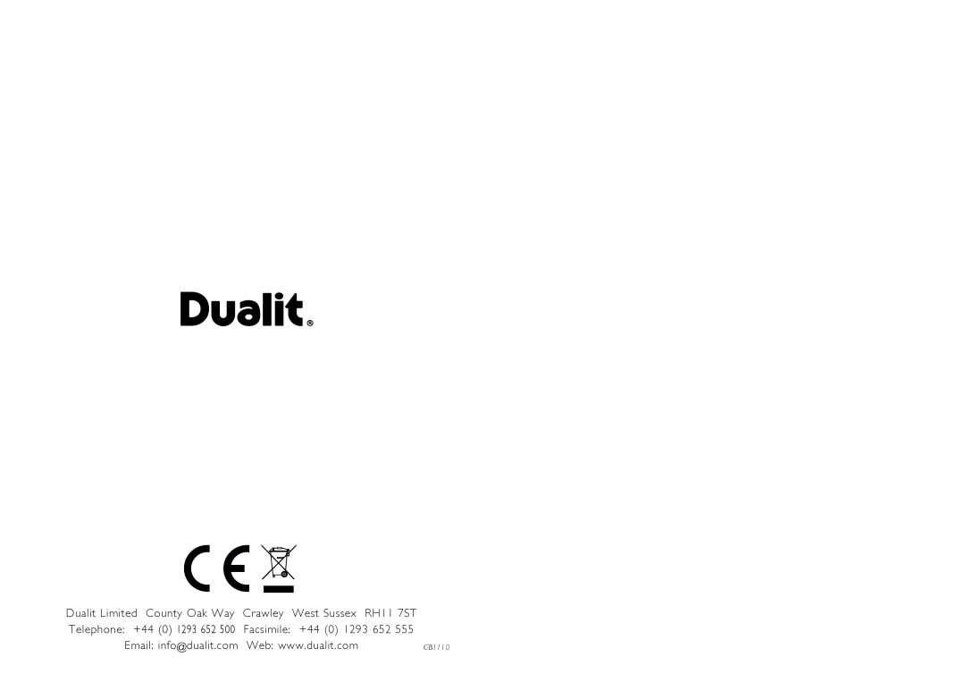 Dualit XL1500 instruction manual Dualit Limited County Oak Way 
