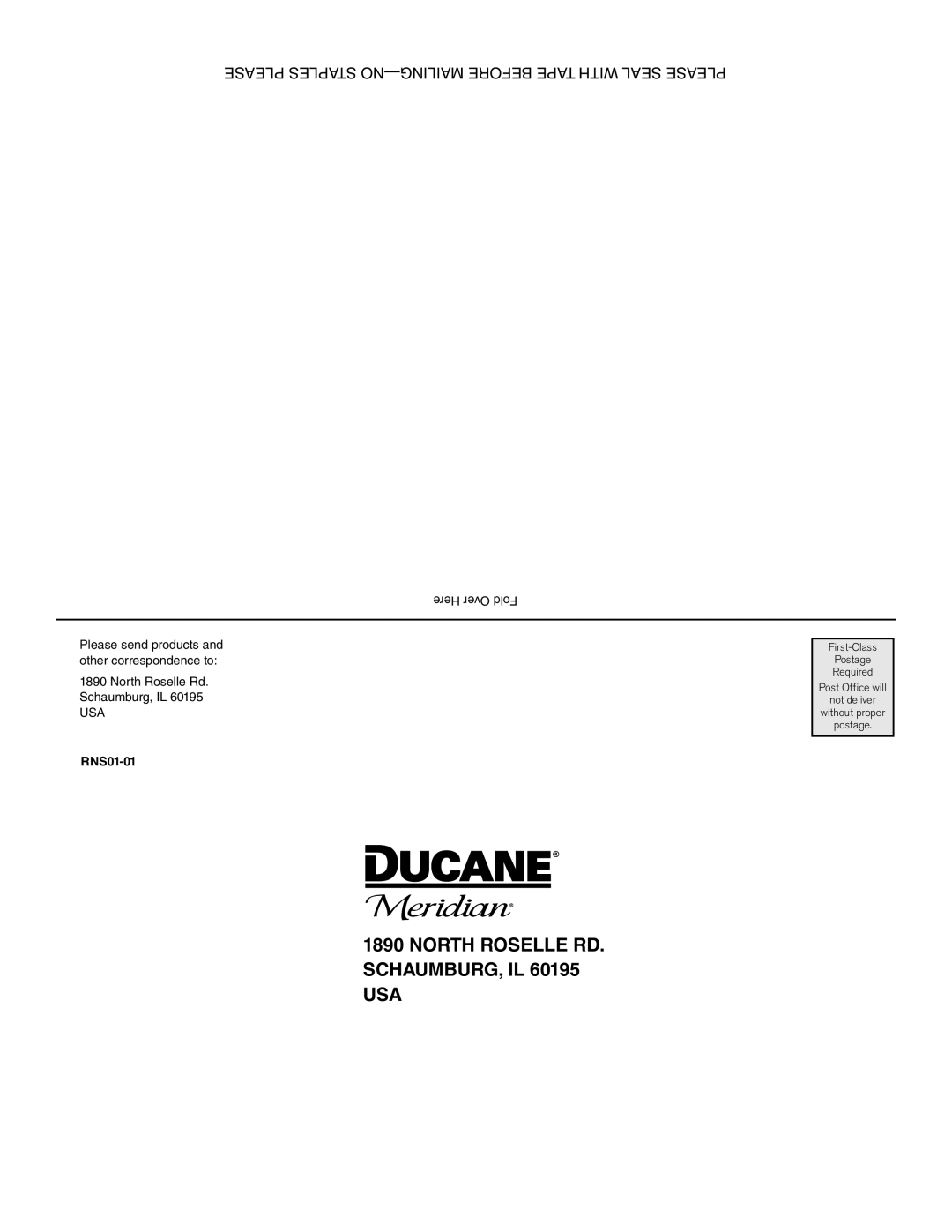 Ducane 2020801 owner manual North Roselle RD. SCHAUMBURG, IL 60195 USA 