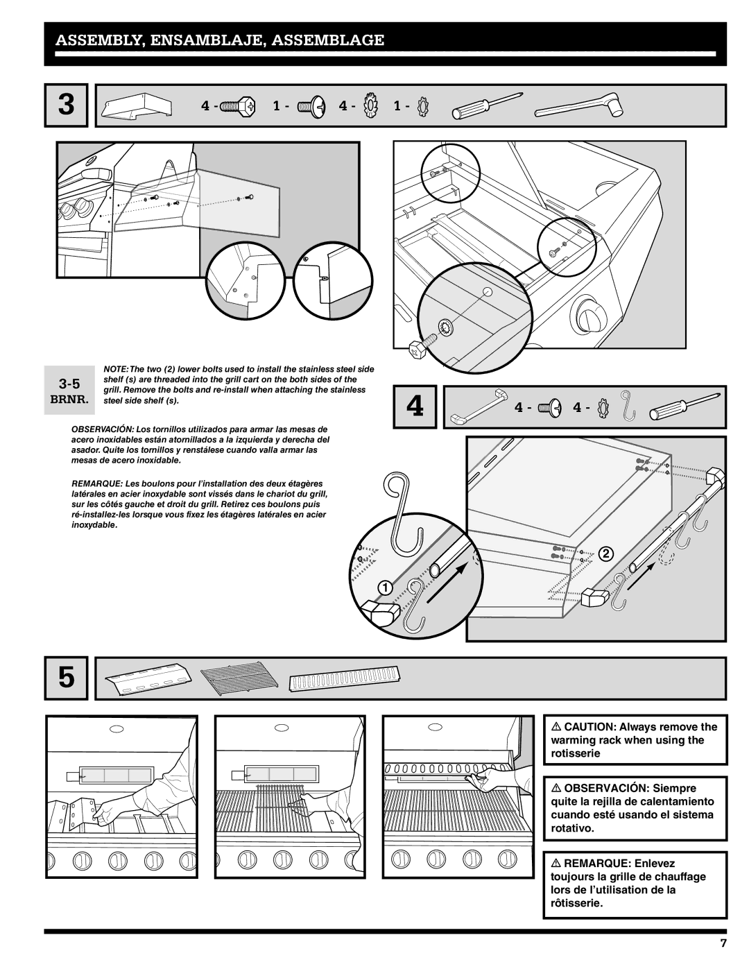 Ducane 2020801 owner manual ASSEMBLY, ENSAMBLAJE, Assemblage 