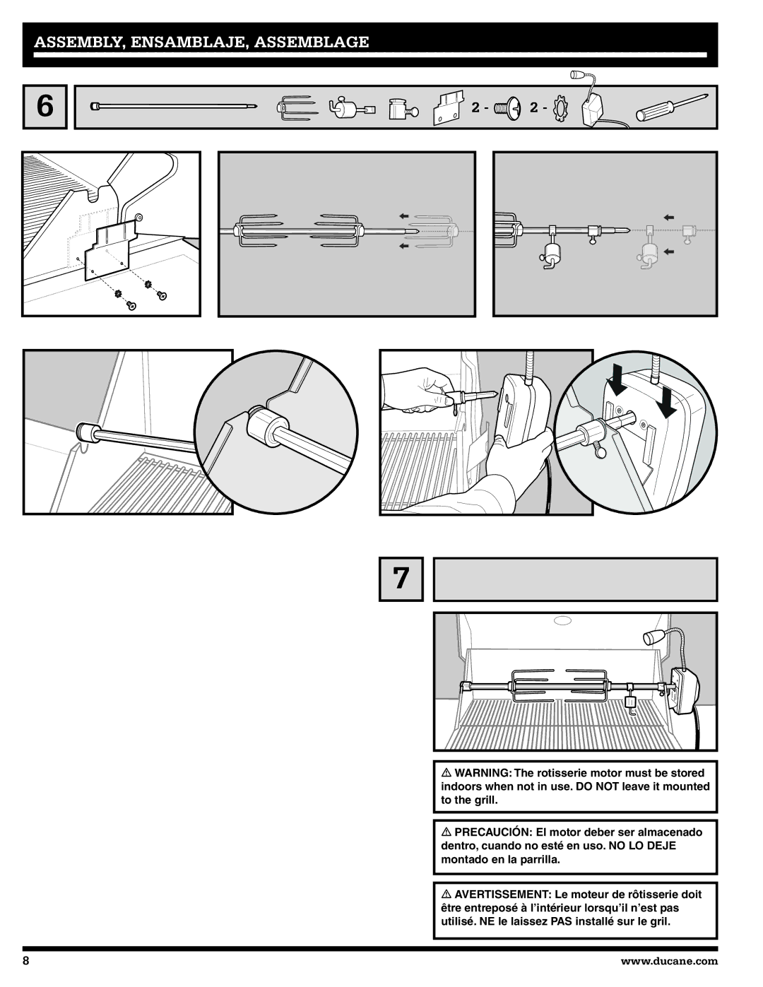 Ducane 2020801 owner manual ASSEMBLY, ENSAMBLAJE, Assemblage 