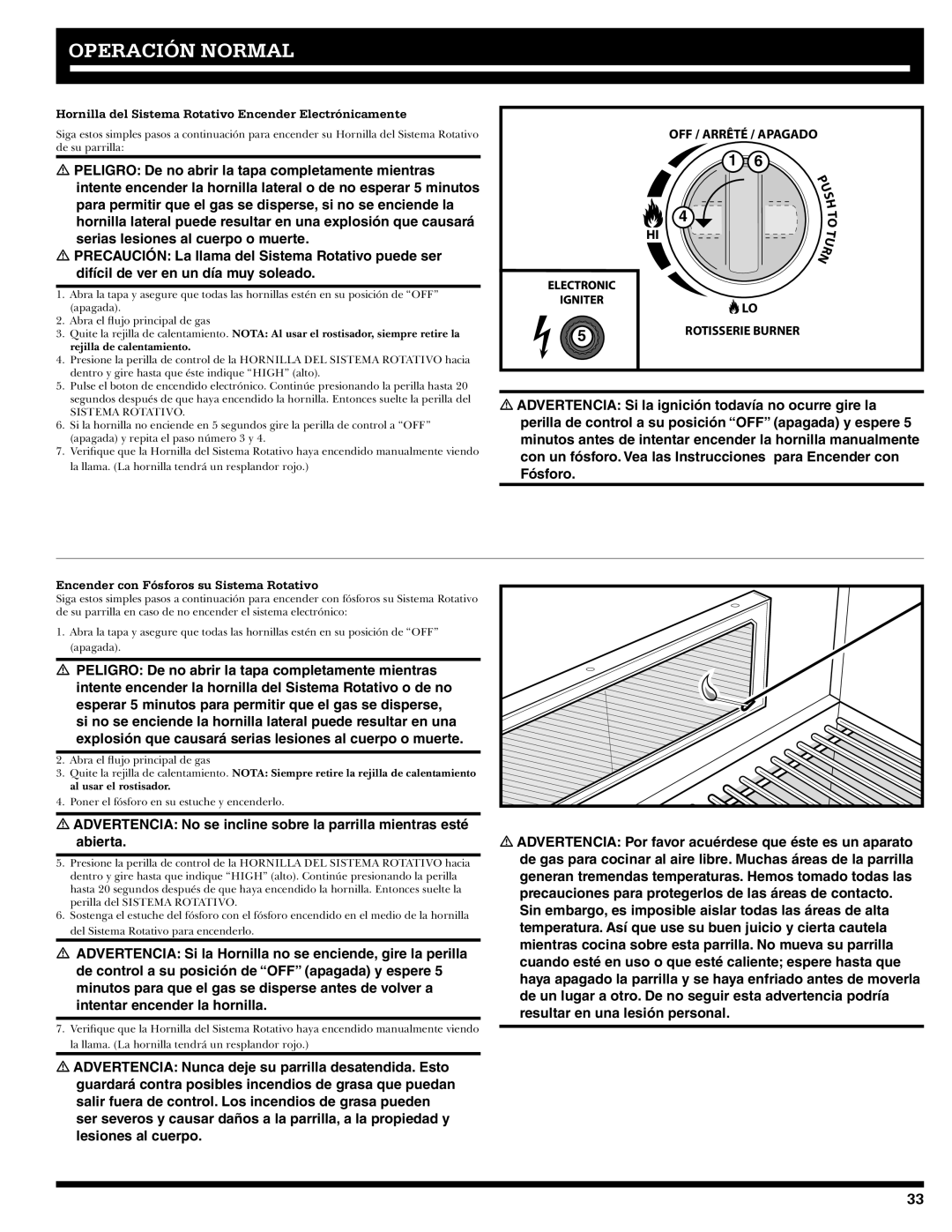 Ducane 2020802 Hornilla del Sistema Rotativo Encender Electrónicamente, Encender con Fósforos su Sistema Rotativo 