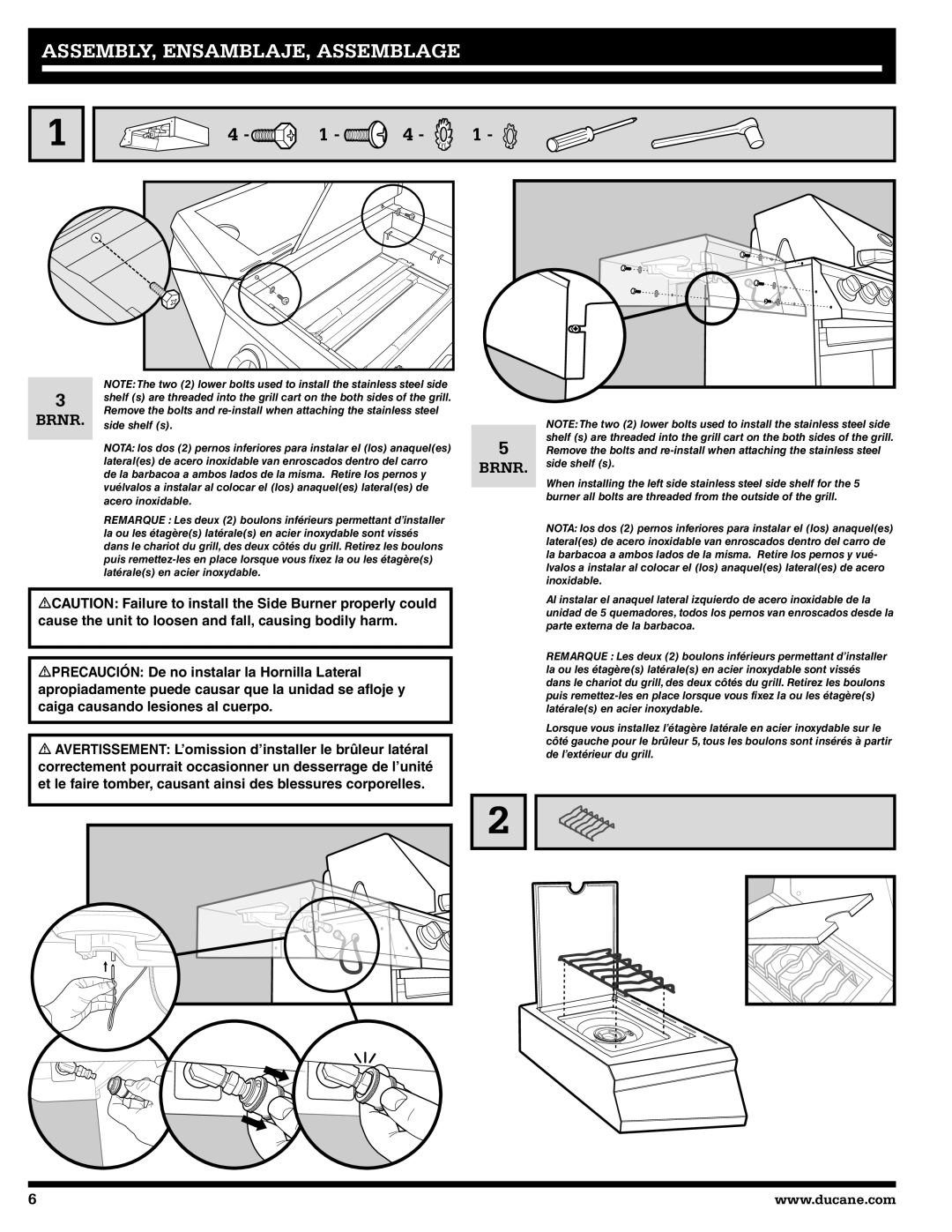 Ducane 2020802 owner manual ASSEMBLY, ENSAMBLAJE, Assemblage 