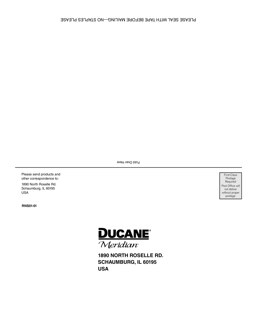 Ducane 2020802 owner manual North Roselle RD. SCHAUMBURG, IL 60195 USA 