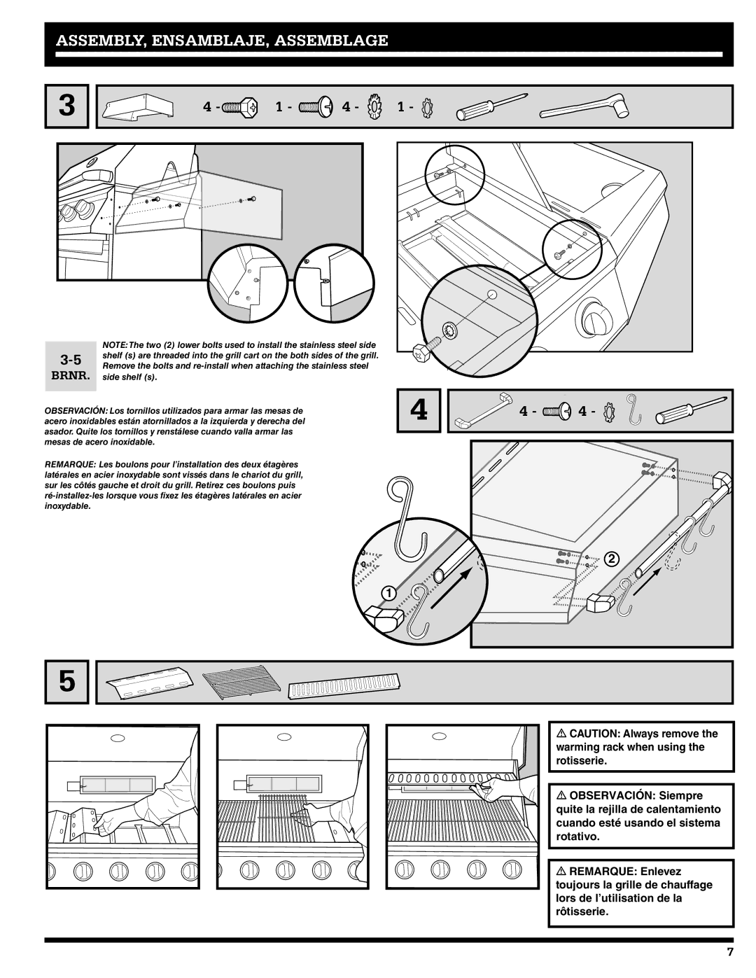 Ducane 2020802 owner manual ASSEMBLY, ENSAMBLAJE, Assemblage 