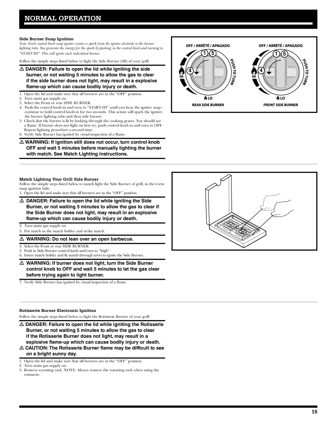 Ducane 2020805 Side Burner Snap Ignition, Match Lighting Your Grill Side Burner, Rotisserie Burner Electronic Ignition 