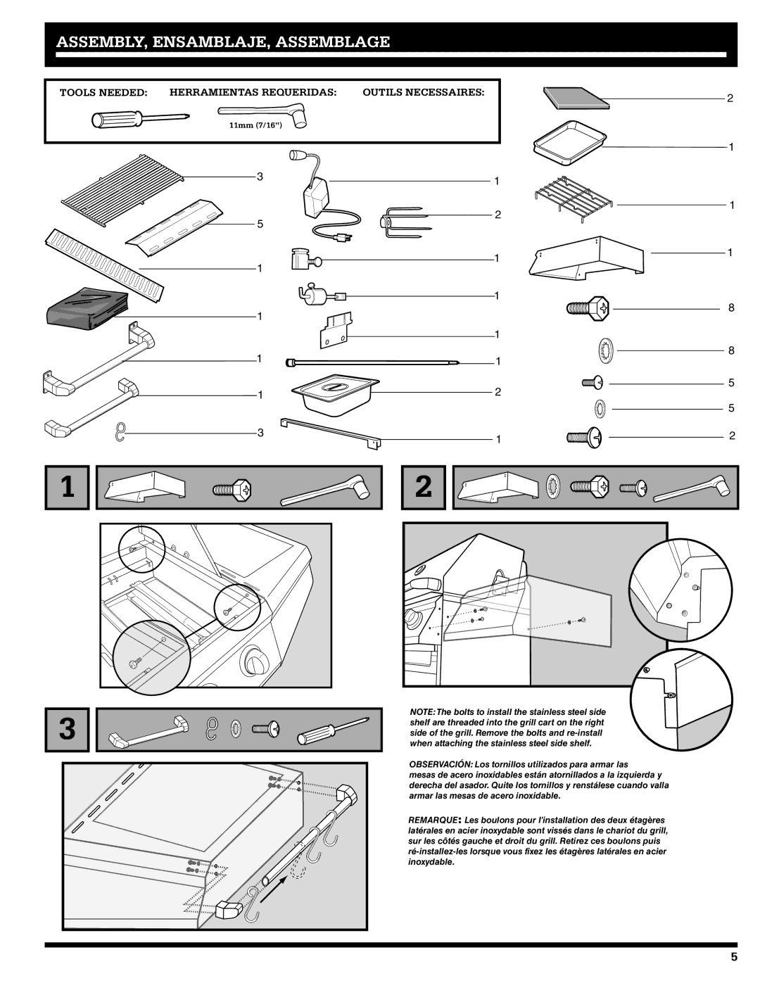 Ducane 2020805 owner manual Tools Needed Herramientas Requeridas Outils Necessaires 