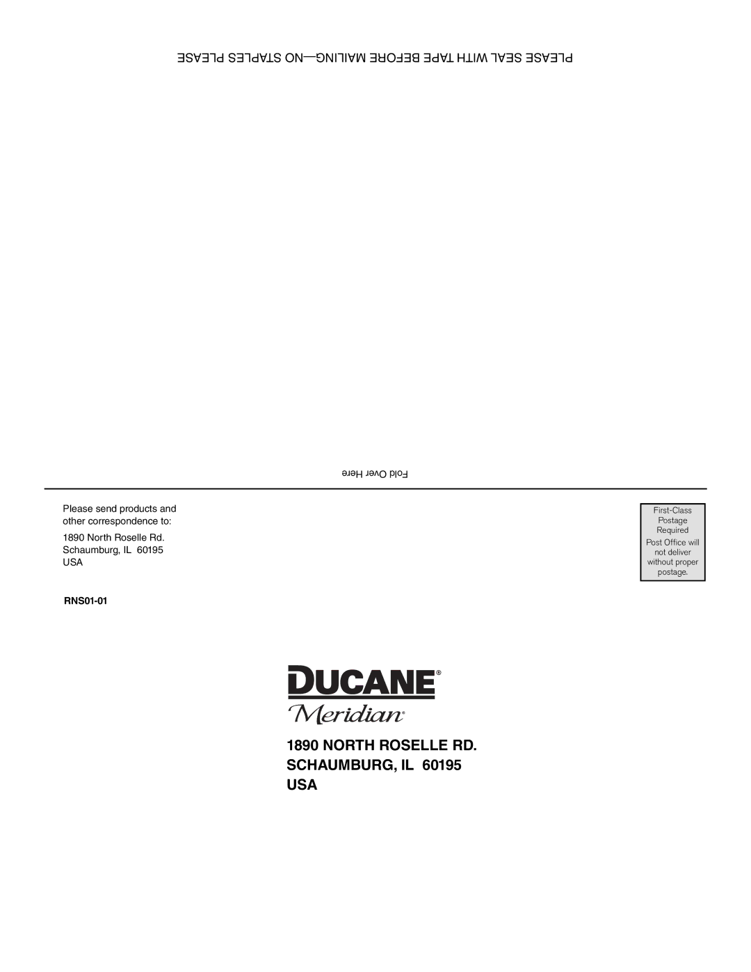 Ducane 2020805 owner manual North Roselle RD. SCHAUMBURG, IL 60195 USA 