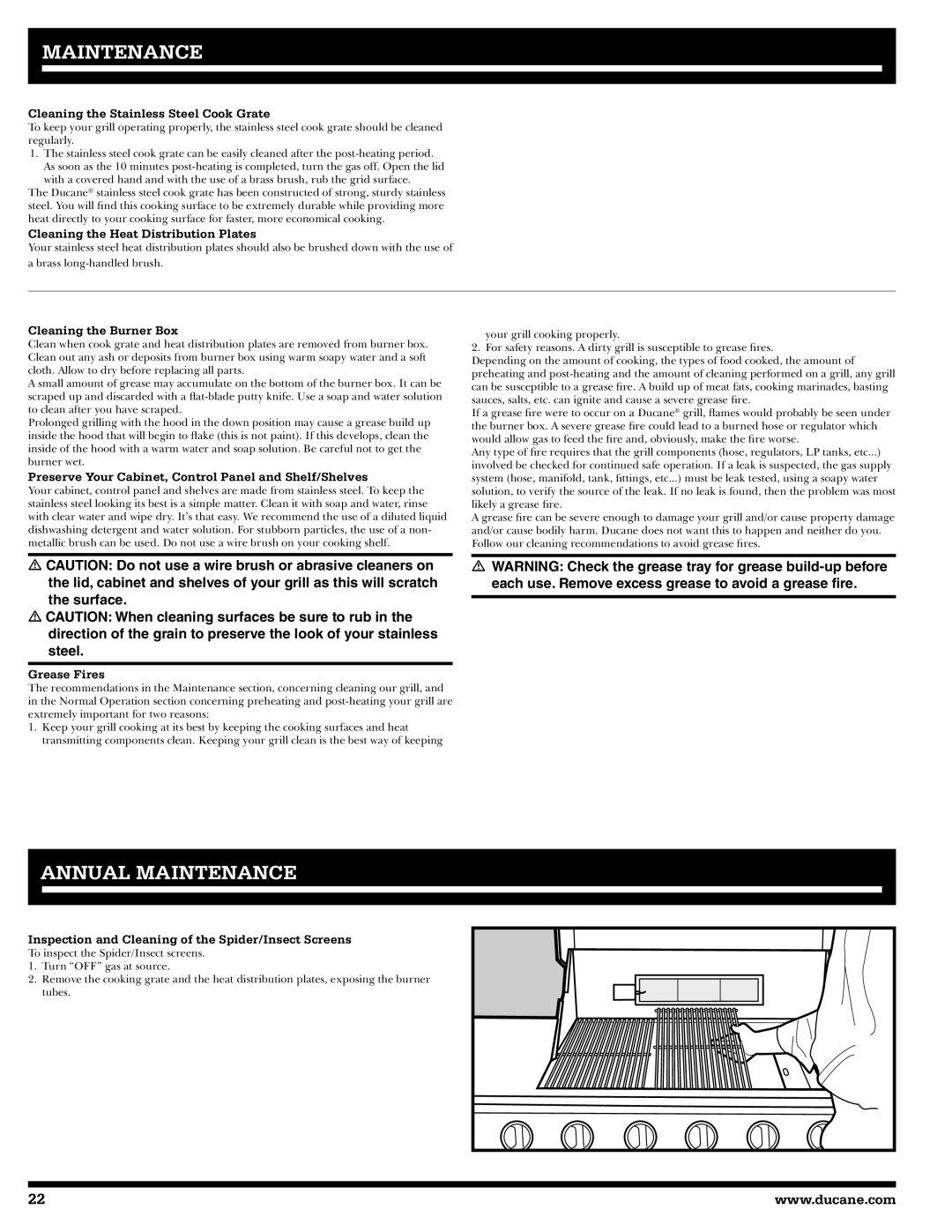 Ducane 2020806 owner manual Annual Maintenance 