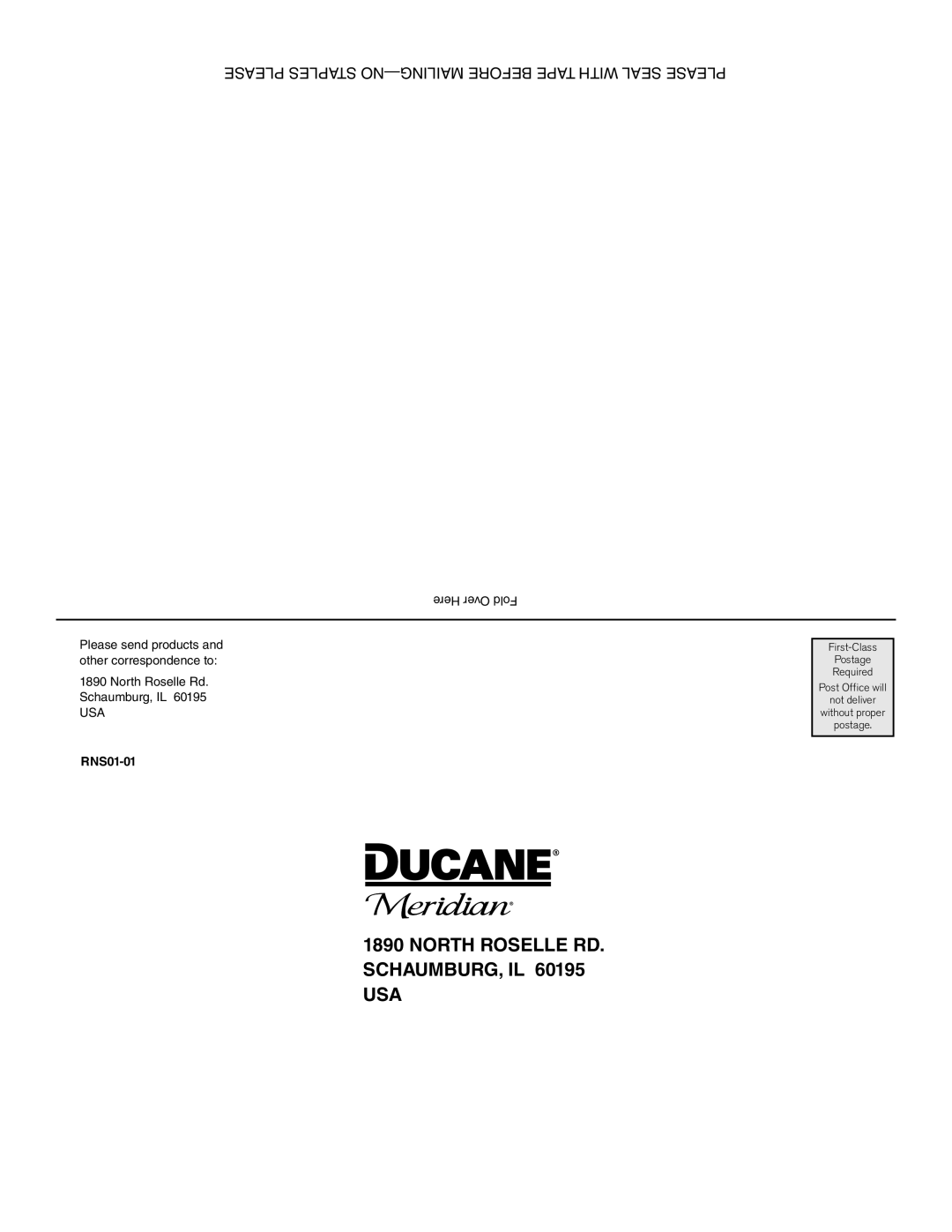 Ducane 2020806 owner manual North Roselle RD. SCHAUMBURG, IL 60195 USA 