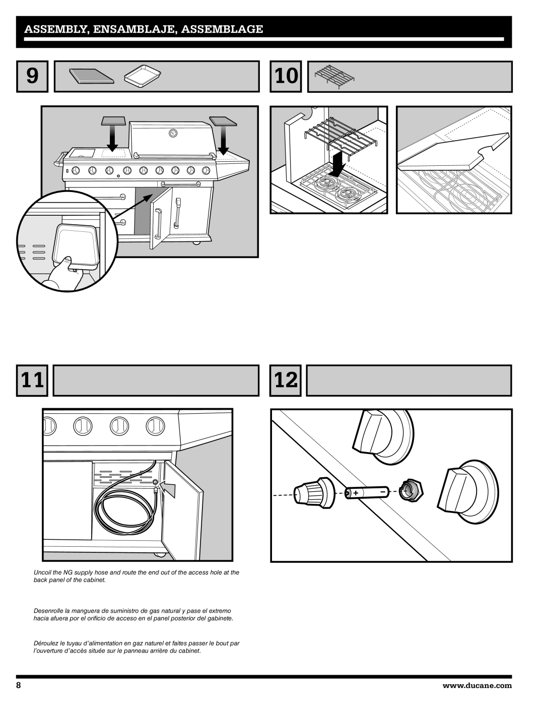 Ducane 2020806 owner manual ASSEMBLY, ENSAMBLAJE, Assemblage 