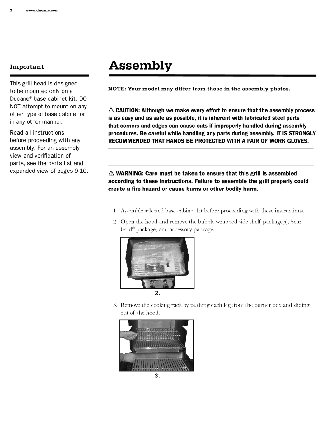 Ducane 20211710 manual Assembly 