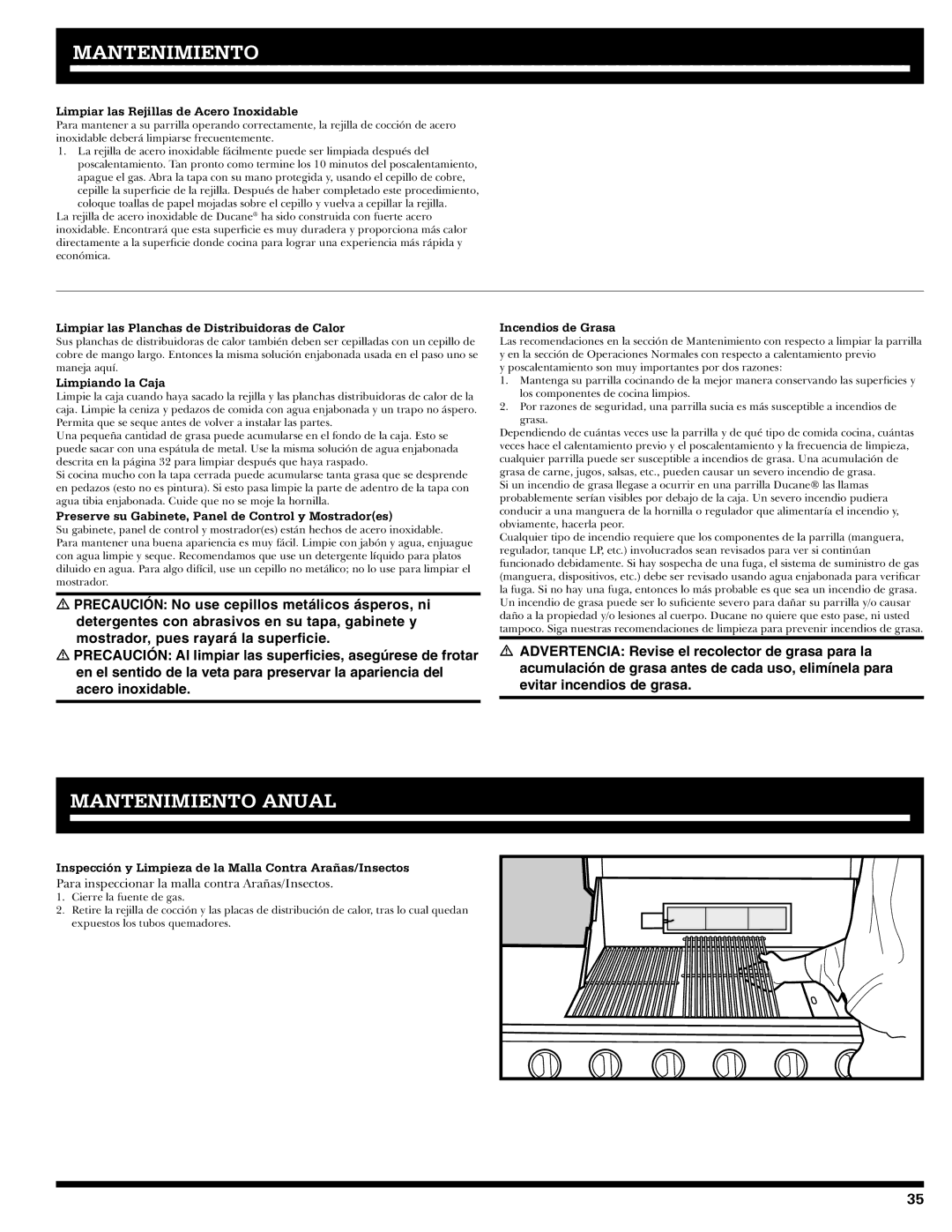 Ducane 20529915 owner manual Mantenimiento Anual 