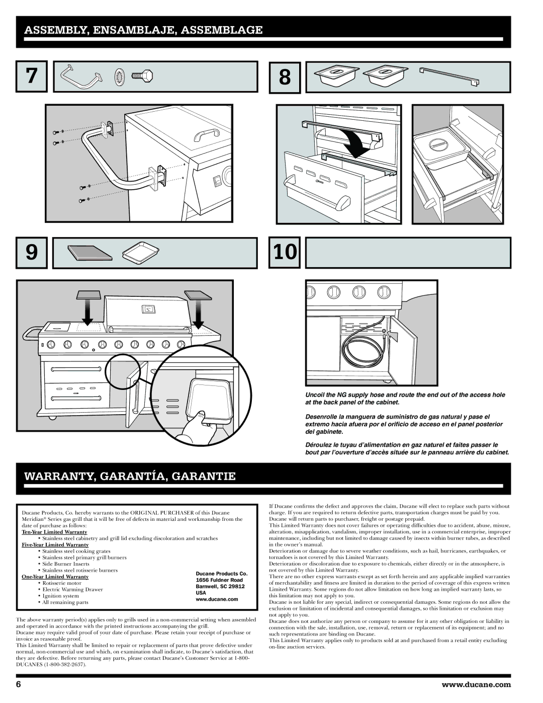 Ducane 20529915 owner manual Warranty, Garantía, garantie, Five-Year Limited Warranty 