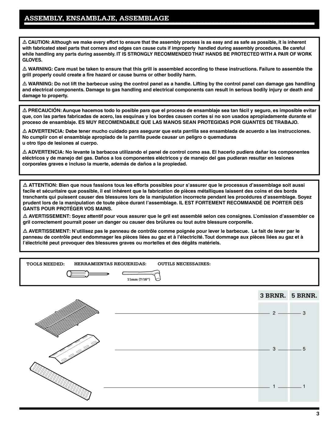 Ducane 1605NG, 20529916 owner manual ASSEMBLY, ENSAMBLAJE, Assemblage 