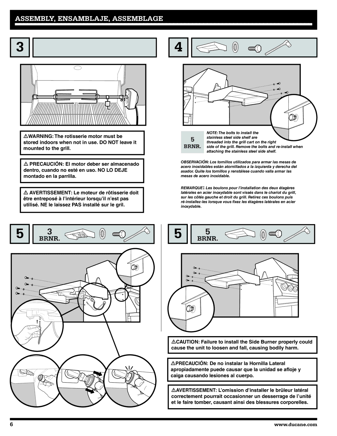 Ducane 20529916, 1605NG owner manual Brnr 