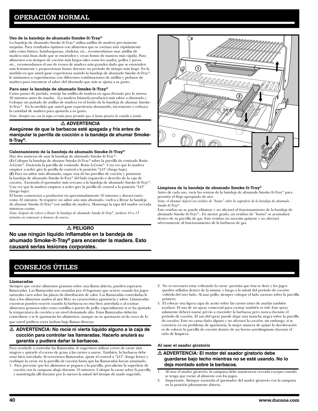 Ducane 27010357 owner manual Consejos Útiles 