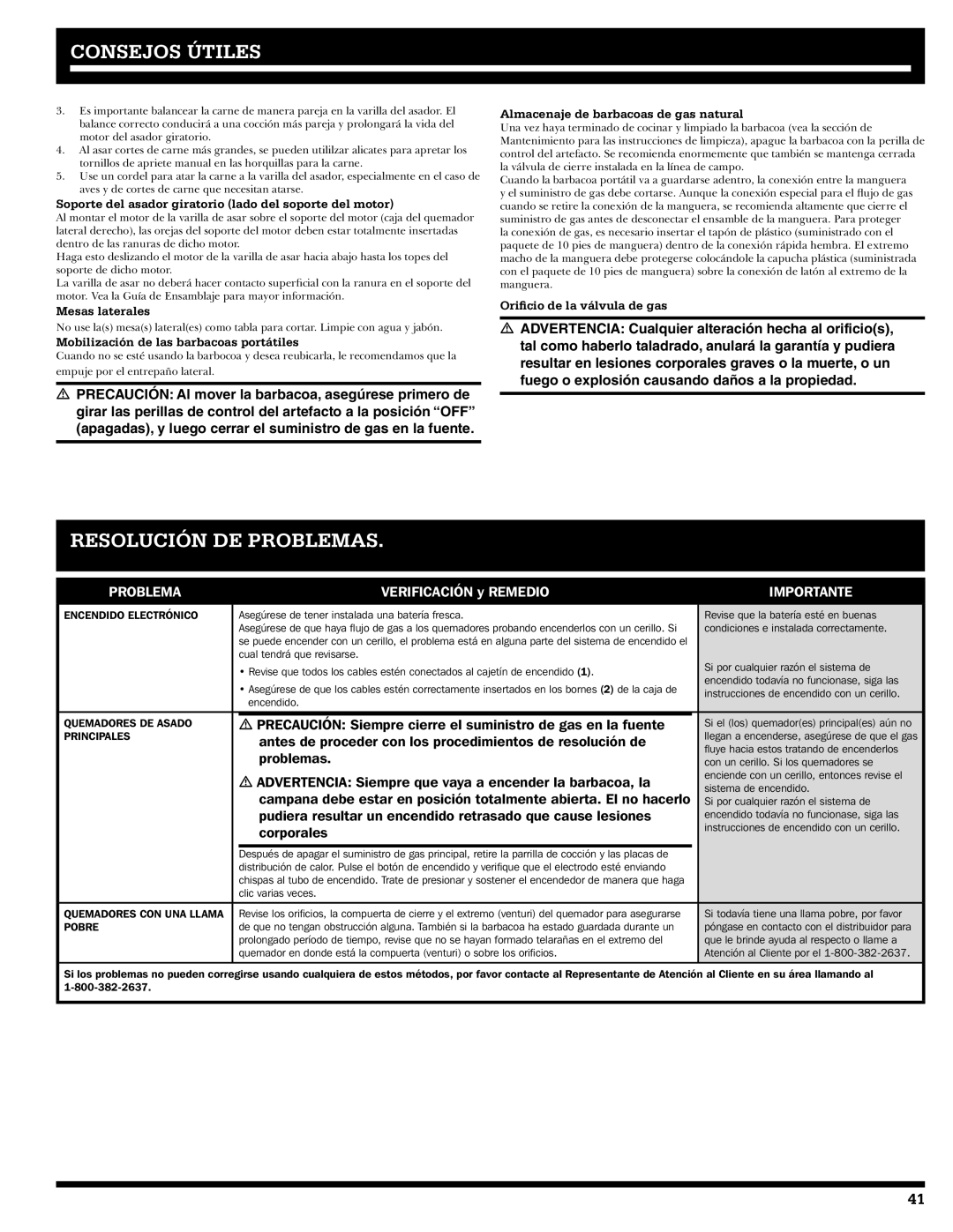 Ducane 27010357 owner manual Resolución DE Problemas 