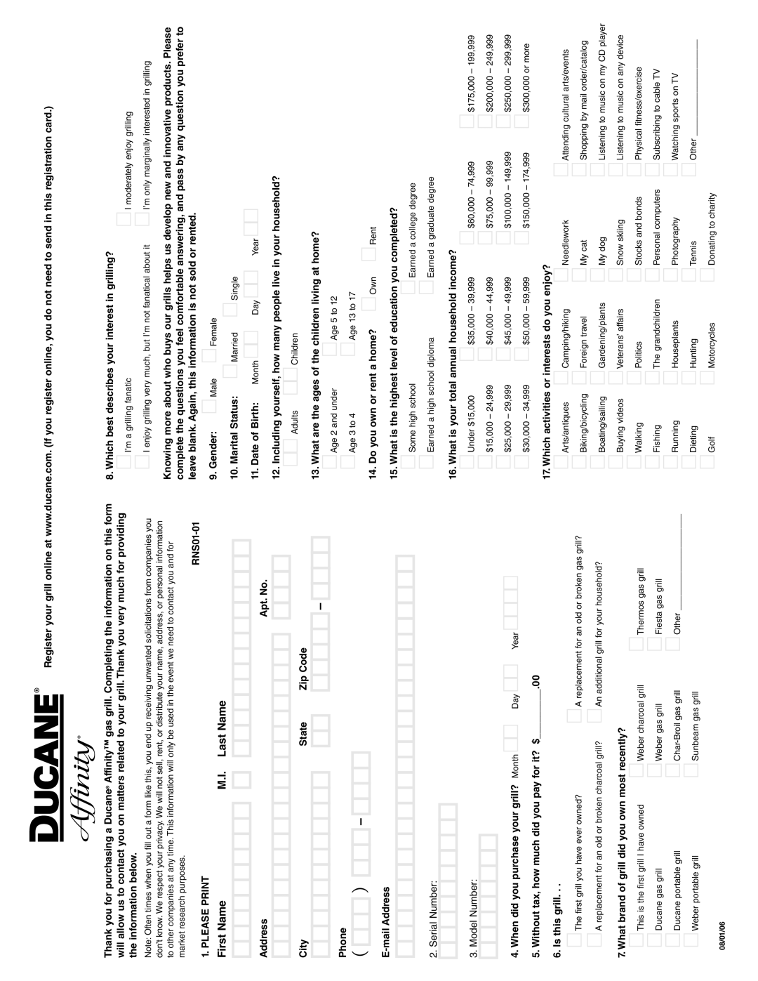 Ducane 27010357 owner manual First Name Last Name 