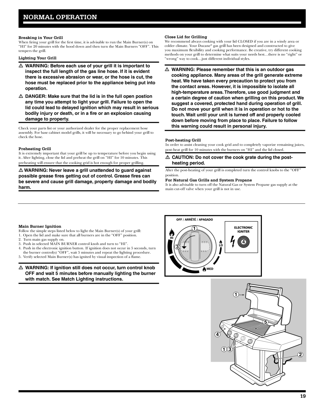 Ducane 31-3200 owner manual Normal Operation 