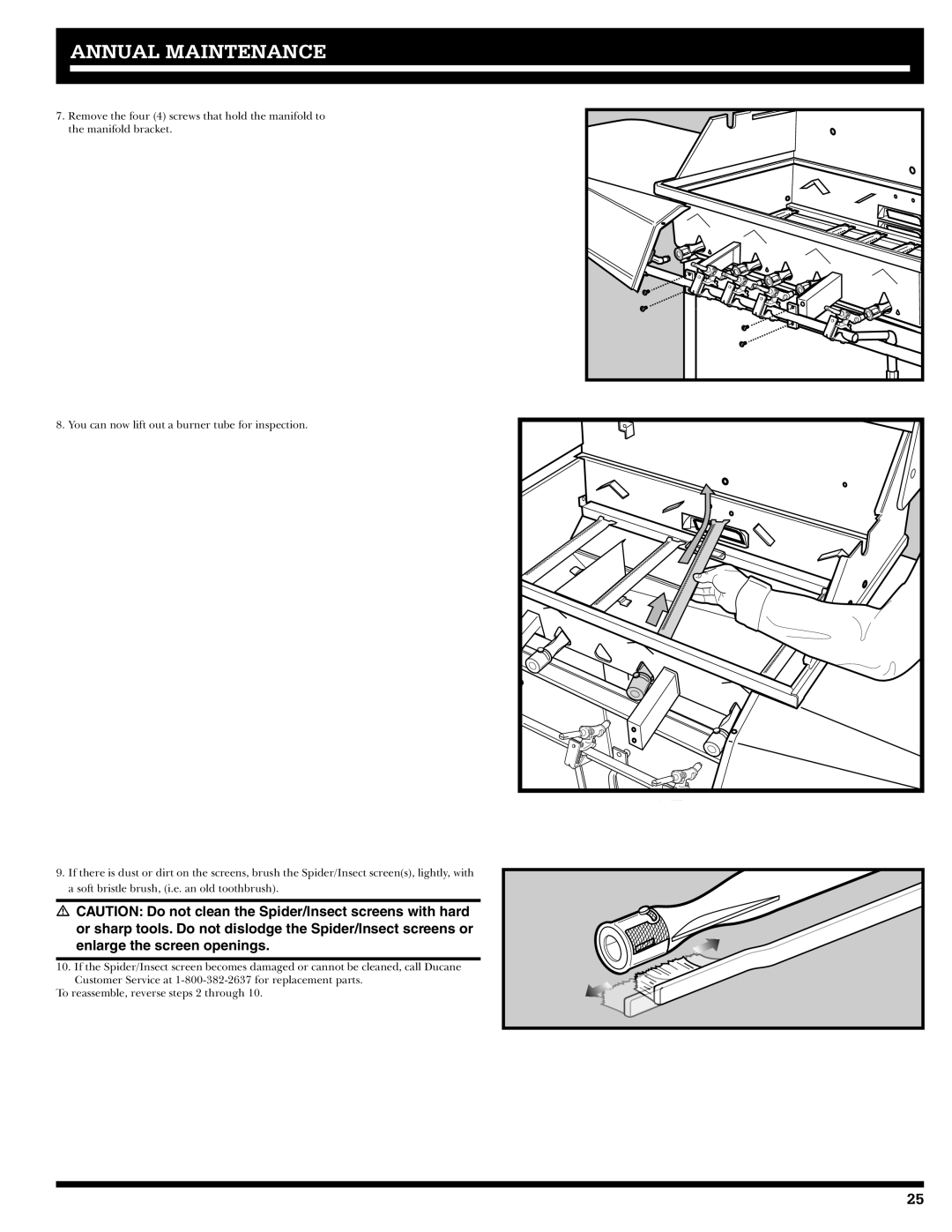 Ducane 31-3200 owner manual Annual Maintenance 