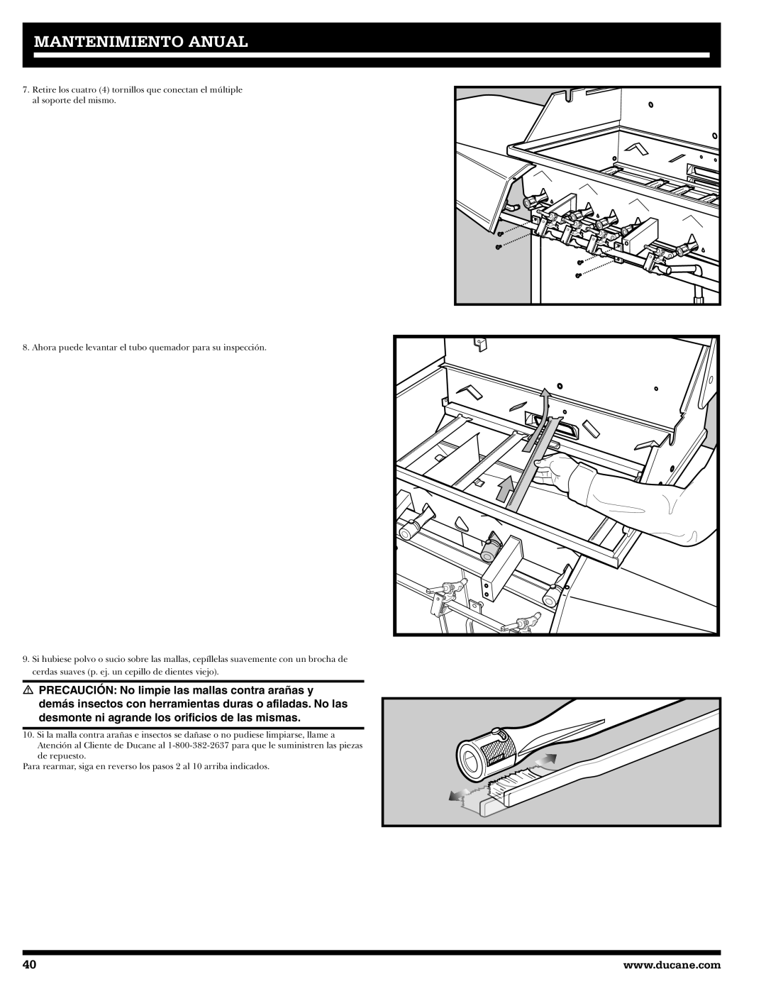 Ducane 31-3200 owner manual Mantenimiento Anual 