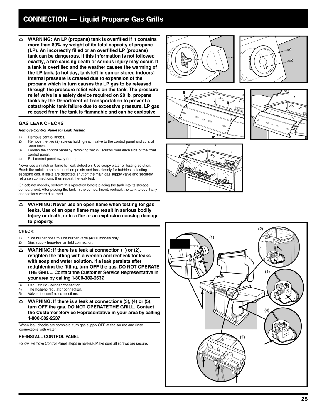 Ducane 3100 | 4100 | 4200 owner manual Gas Leak Checks, Remove Control Panel for Leak Testing 