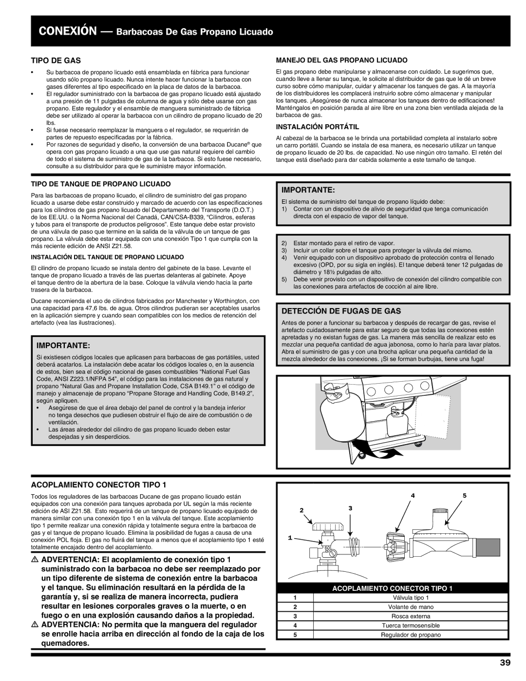 Ducane 3100 | 4100 | 4200 owner manual Detección DE Fugas DE GAS 