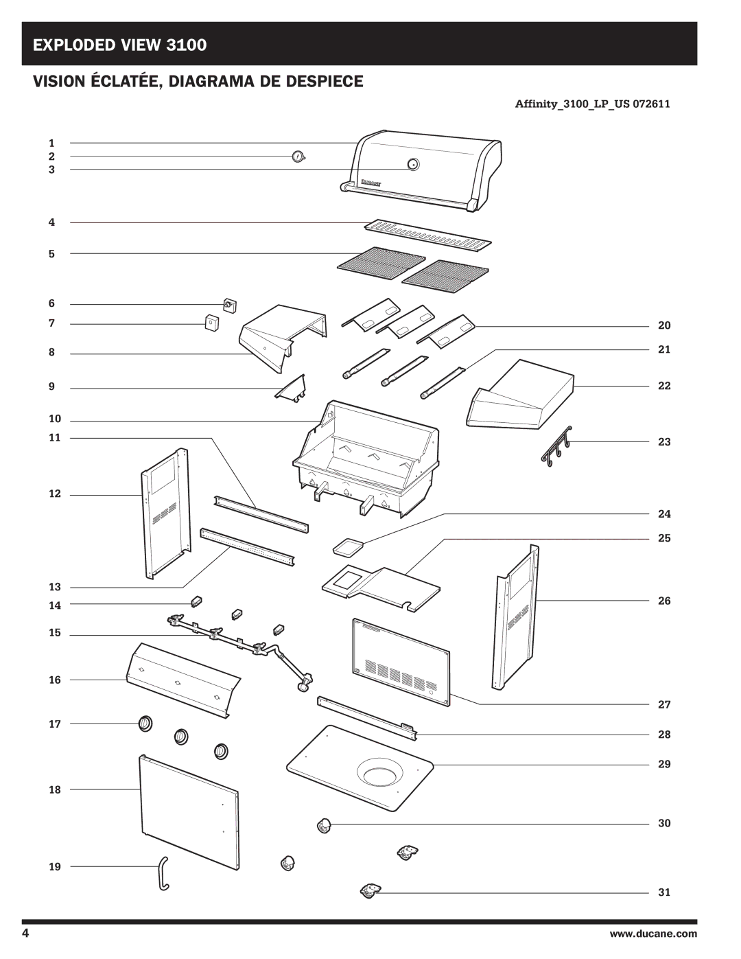 Ducane 3100 | 4100 | 4200 owner manual Exploded View 