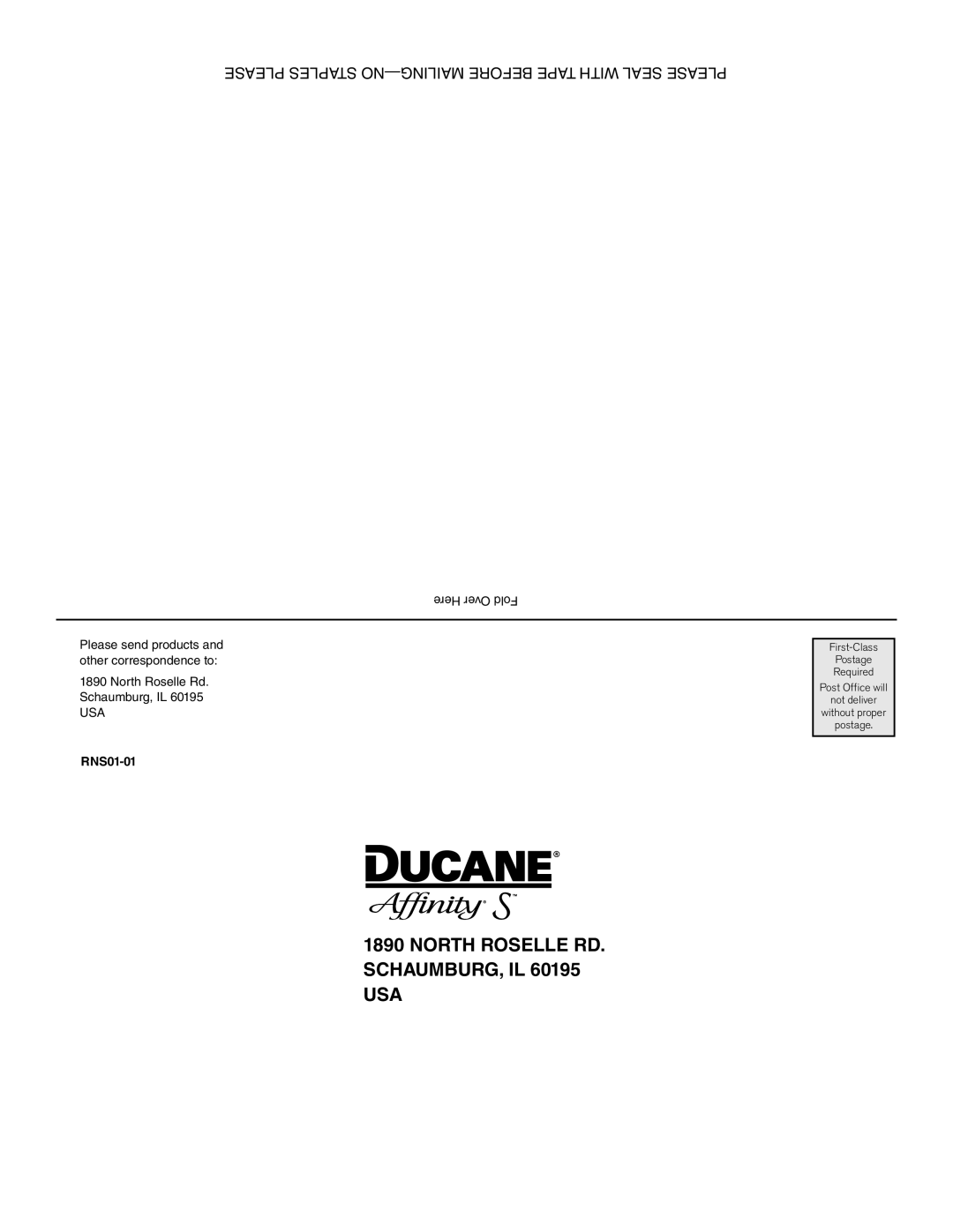 Ducane 3200, 5200 NORTH ROSELLE RD. SCHAUMBURG, IL 60195 USA, Please Staples No-Mailing Before Tape With Seal Please 
