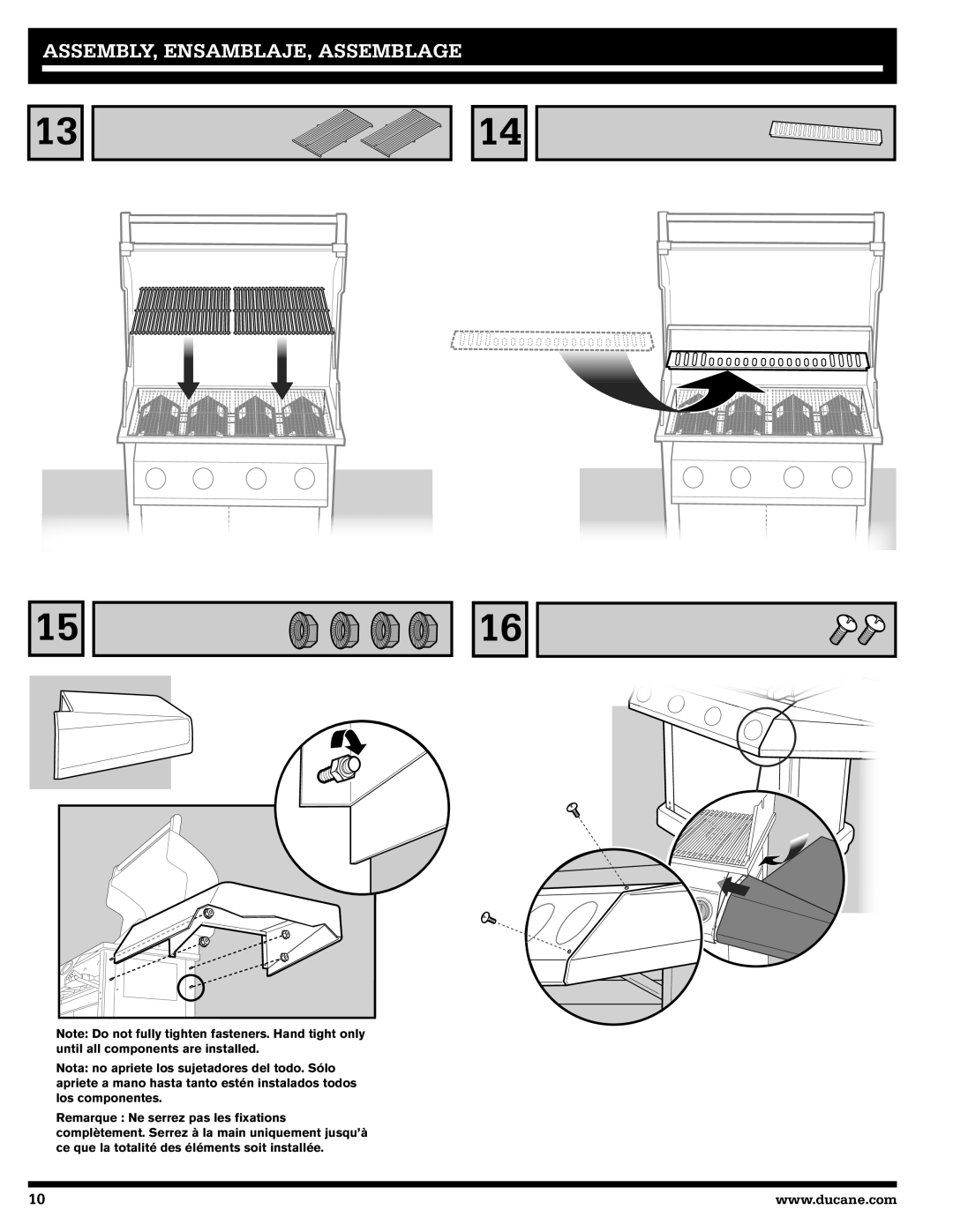 Ducane 3400 owner manual ASSEMBLY, ENSAMBLAJE, Assemblage 