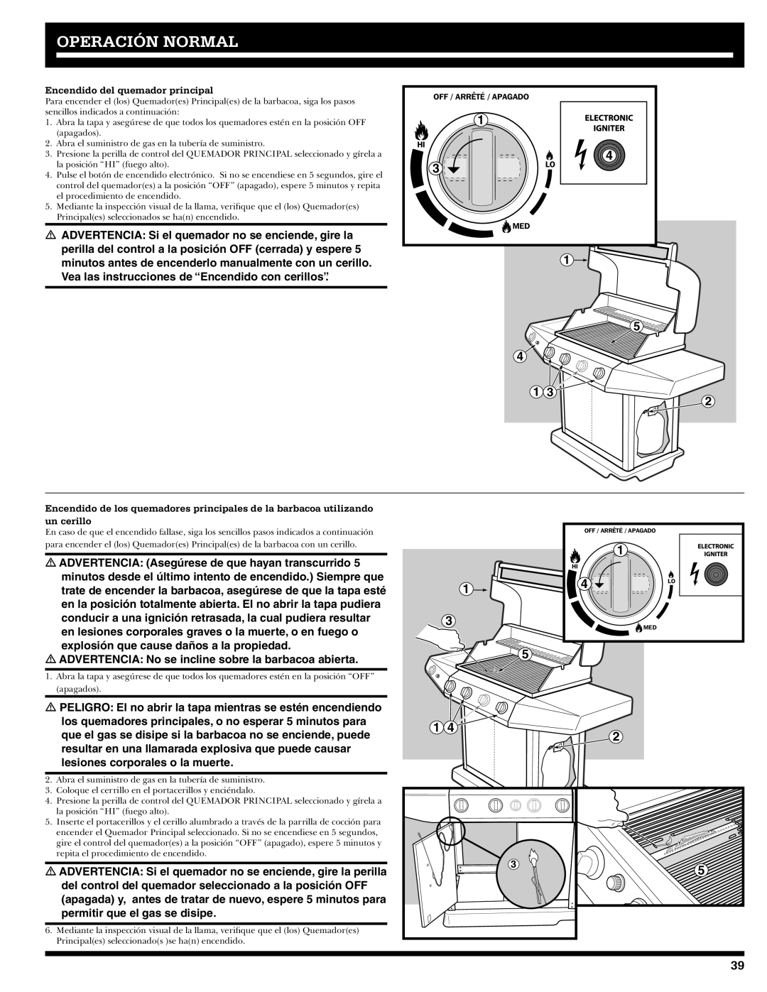 Ducane 3400 owner manual Encendido del quemador principal 