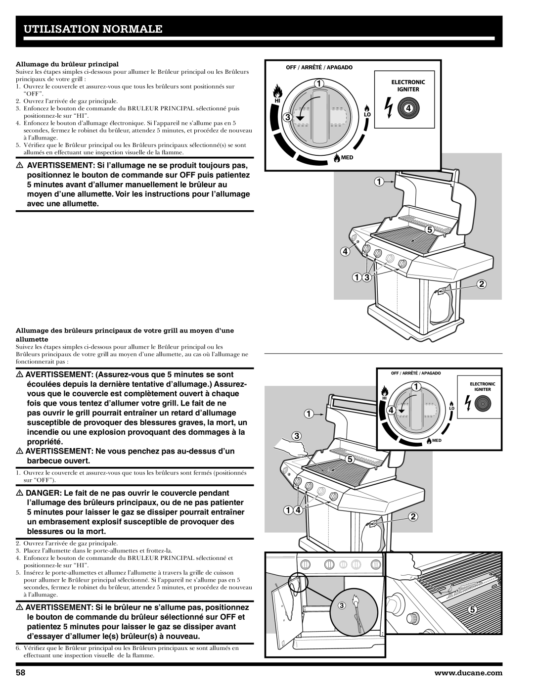 Ducane 3400 owner manual Allumage du brûleur principal 