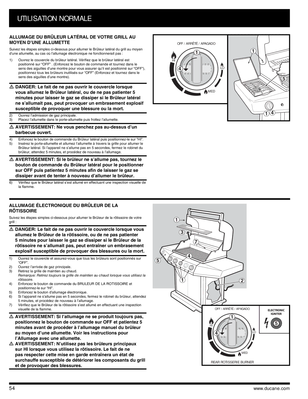 Ducane 3400 owner manual Allumage Électronique DU Brûleur DE LA Rôtissoire 