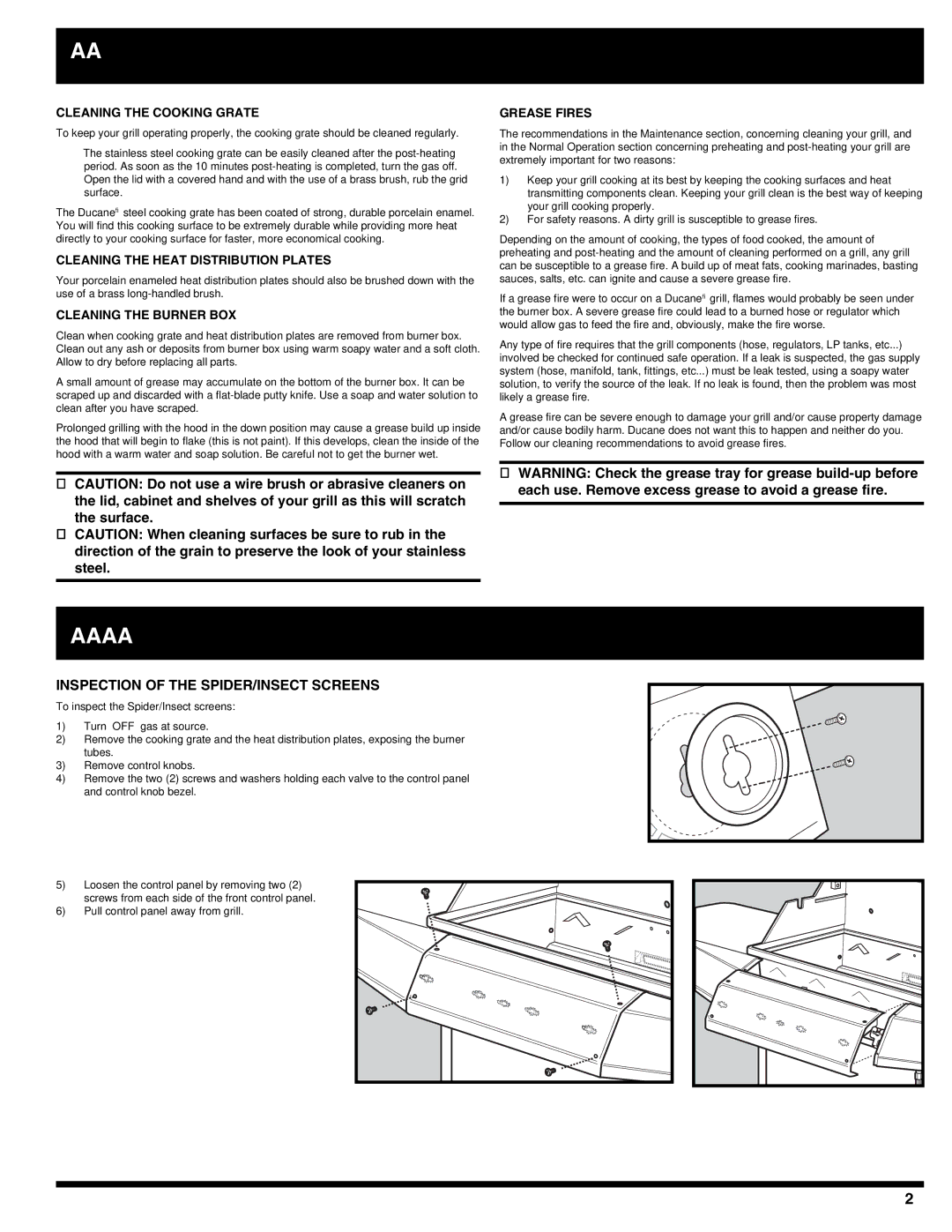 Ducane 3400 owner manual Annual Maintenance, Inspection of the SPIDER/INSECT Screens 