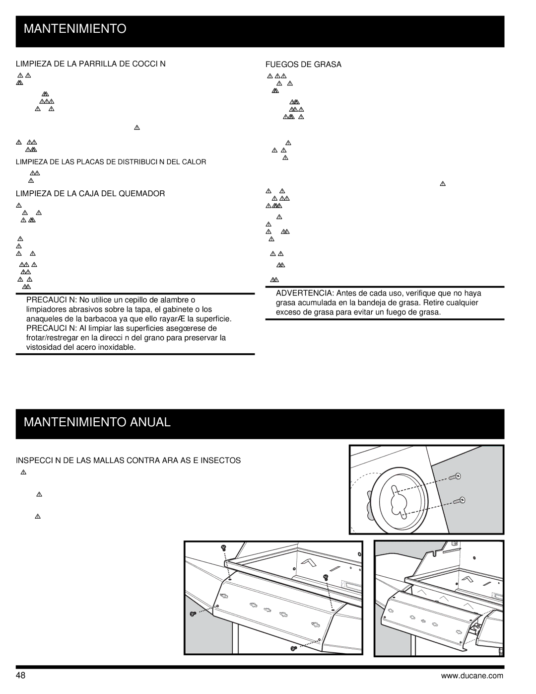 Ducane 3400 owner manual Mantenimiento Anual 