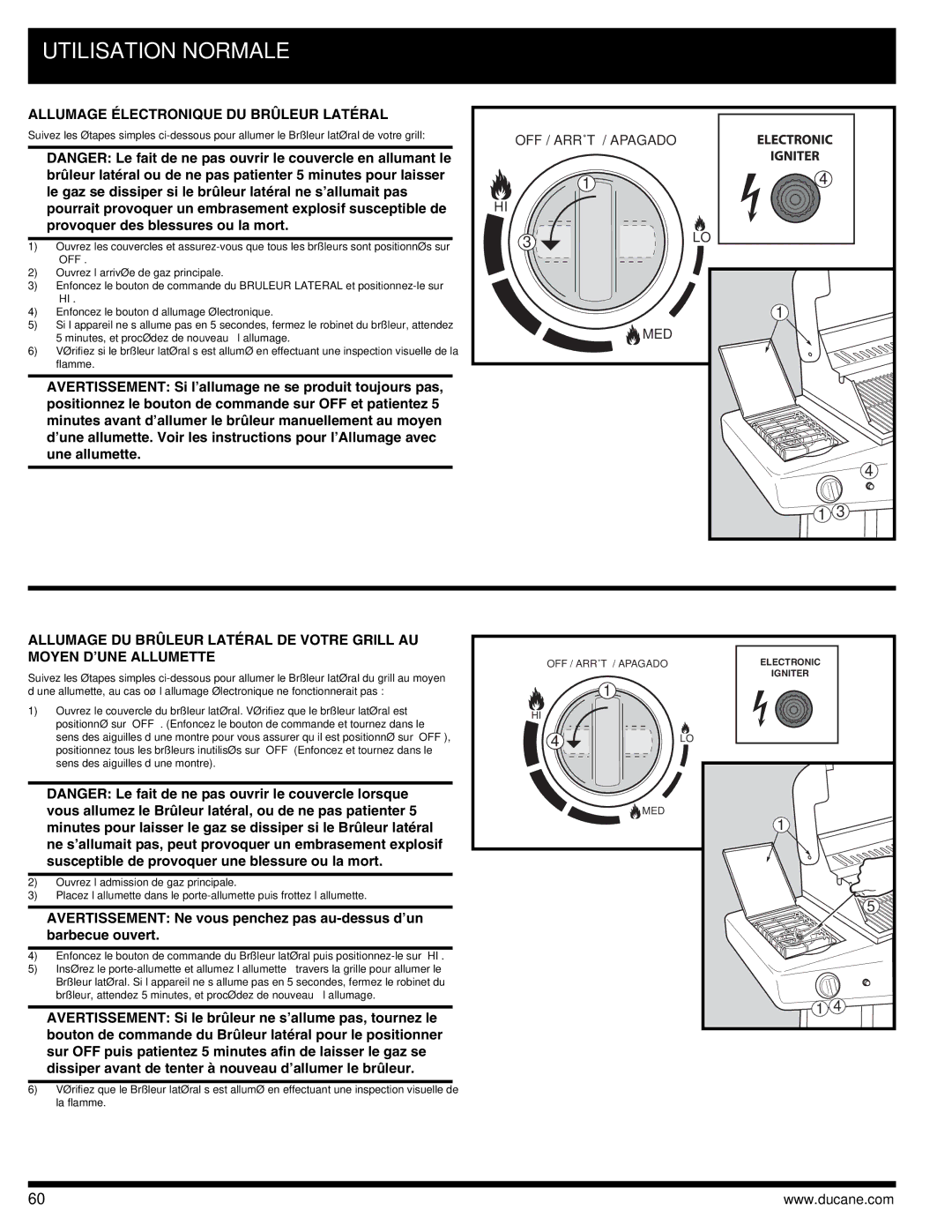 Ducane 3400 owner manual Allumage Électronique DU Brûleur Latéral 