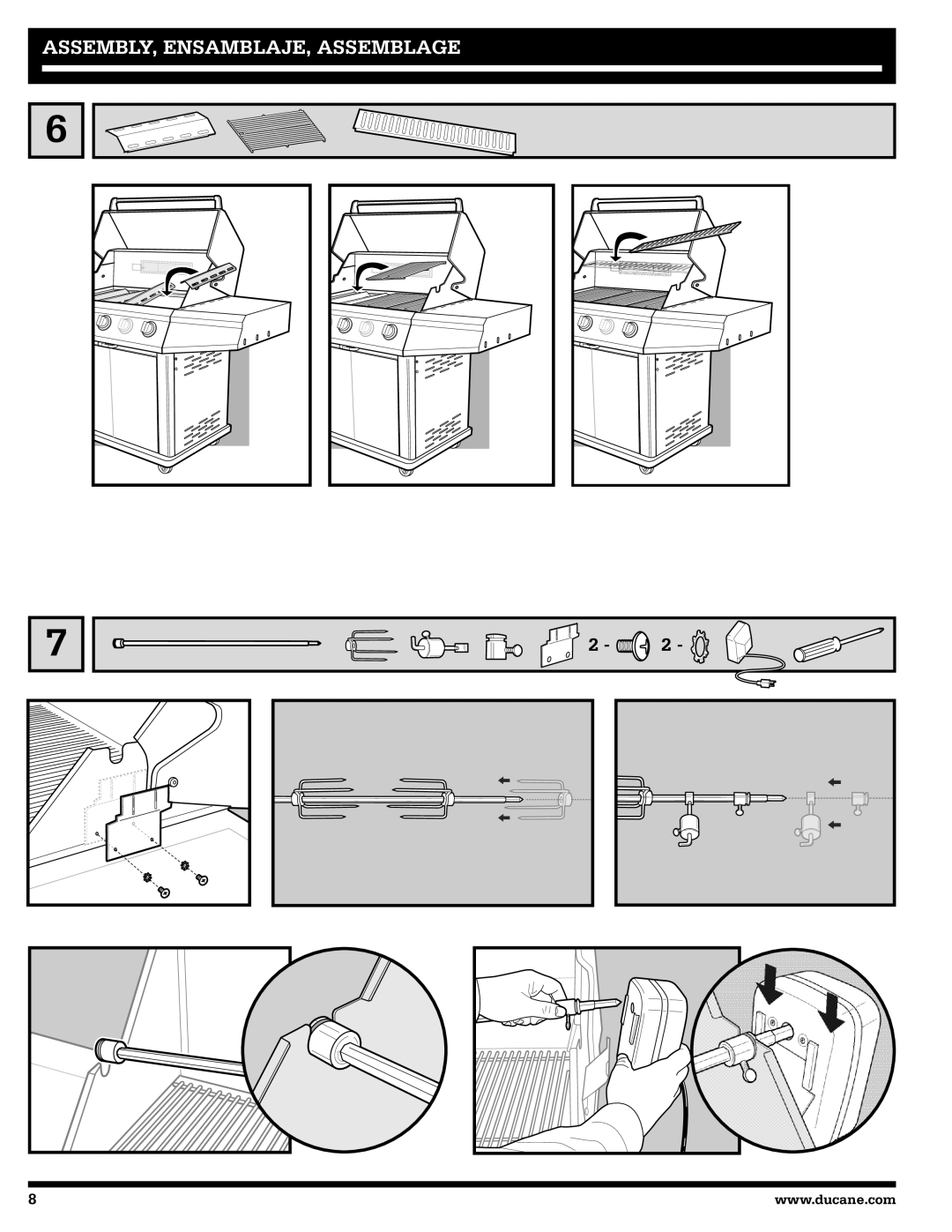 Ducane Ducane LP Gas Grill, 5400, 3400, 20208569 owner manual Assembly, ENSAMBLAJE, Assemblage 