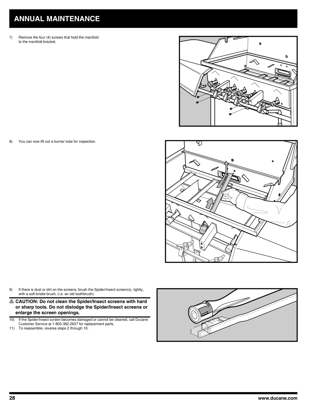 Ducane Ducane Natural Grill, 4100, 3100, 27010332 owner manual Annual Maintenance 