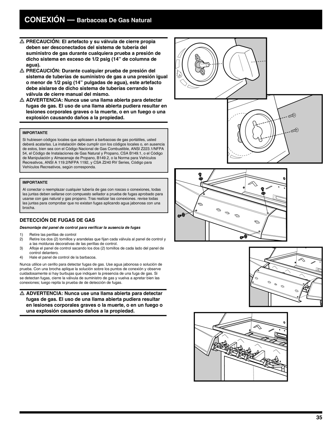 Ducane 27010332, Ducane Natural Grill, 4100, 3100 owner manual Importante 