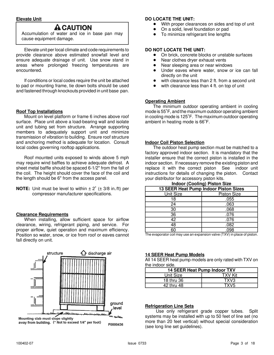 Ducane (HVAC) 2HP13 warranty Do Locate the Unit, Do not Locate the Unit 