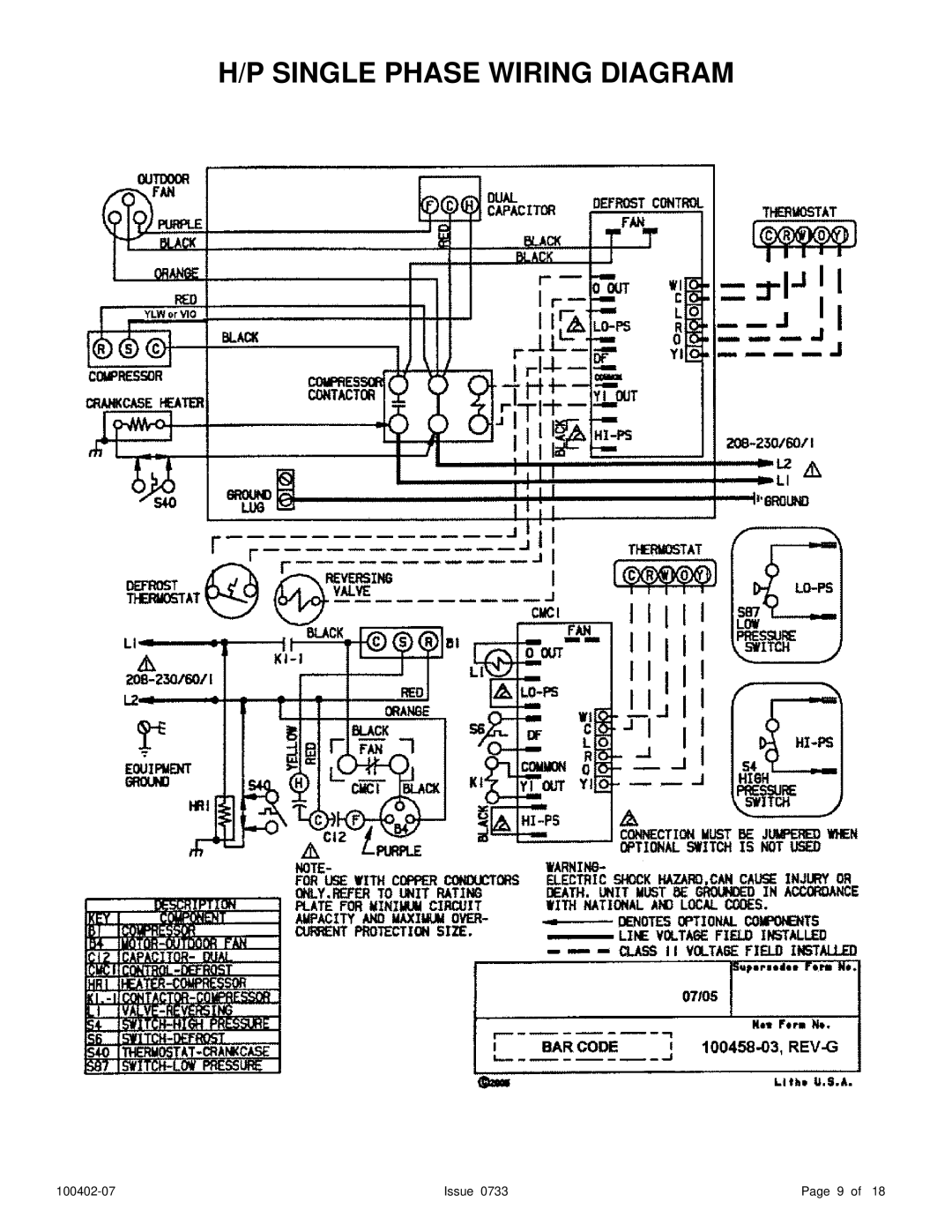 Ducane (HVAC) 2HP13 warranty Single Phase Wiring Diagram 